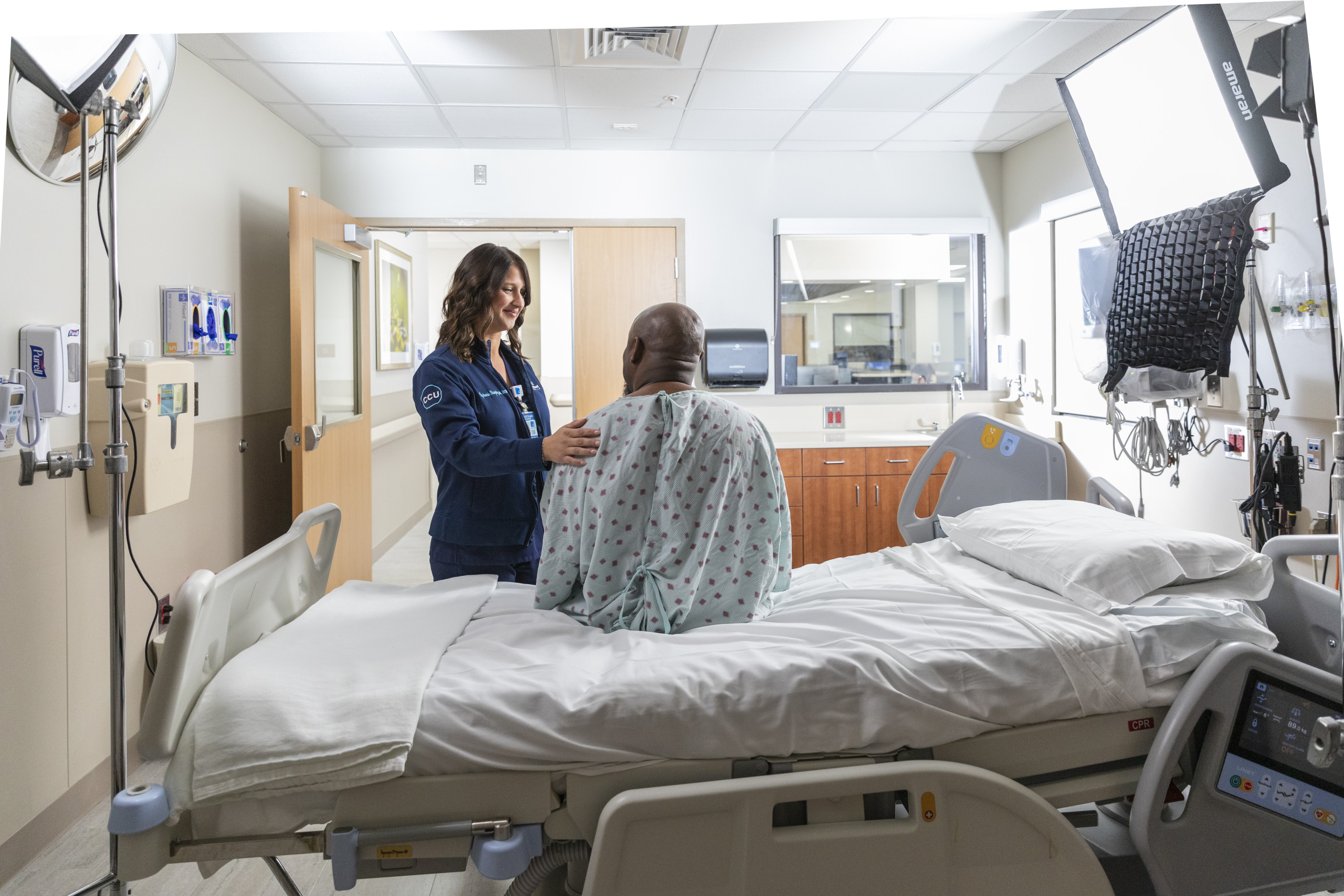 STEV8994CCUNurseWithPatient Doctors in the Stroke Lab.